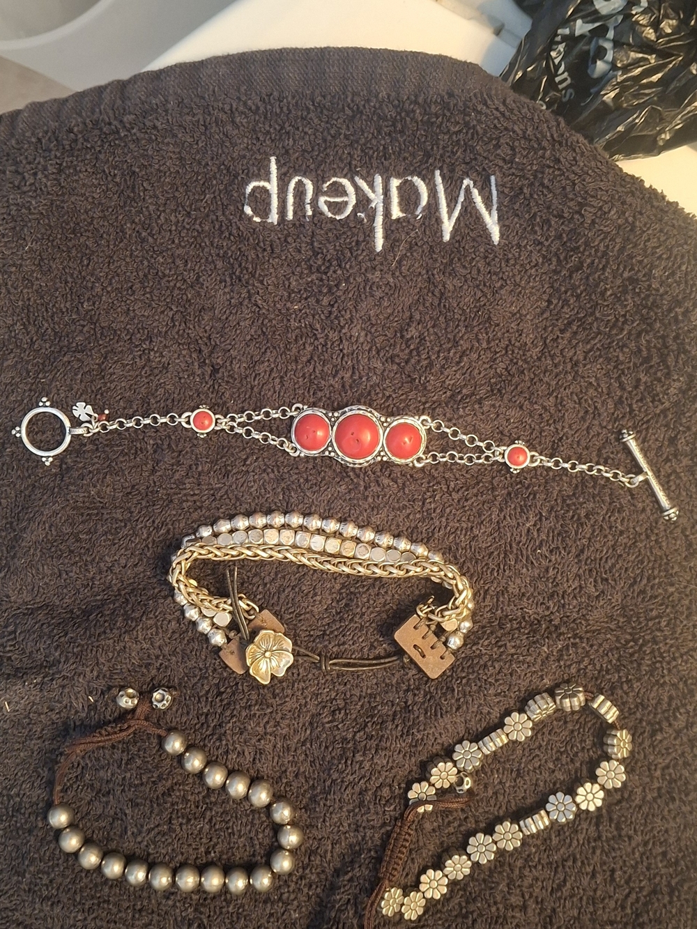 Red Stone Silver-Tone Bracelet - Women Jewelry Assorted Lucky Brand.